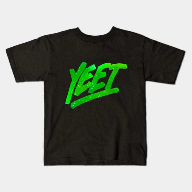 yeet green galaxy Kids T-Shirt by Giftsisle